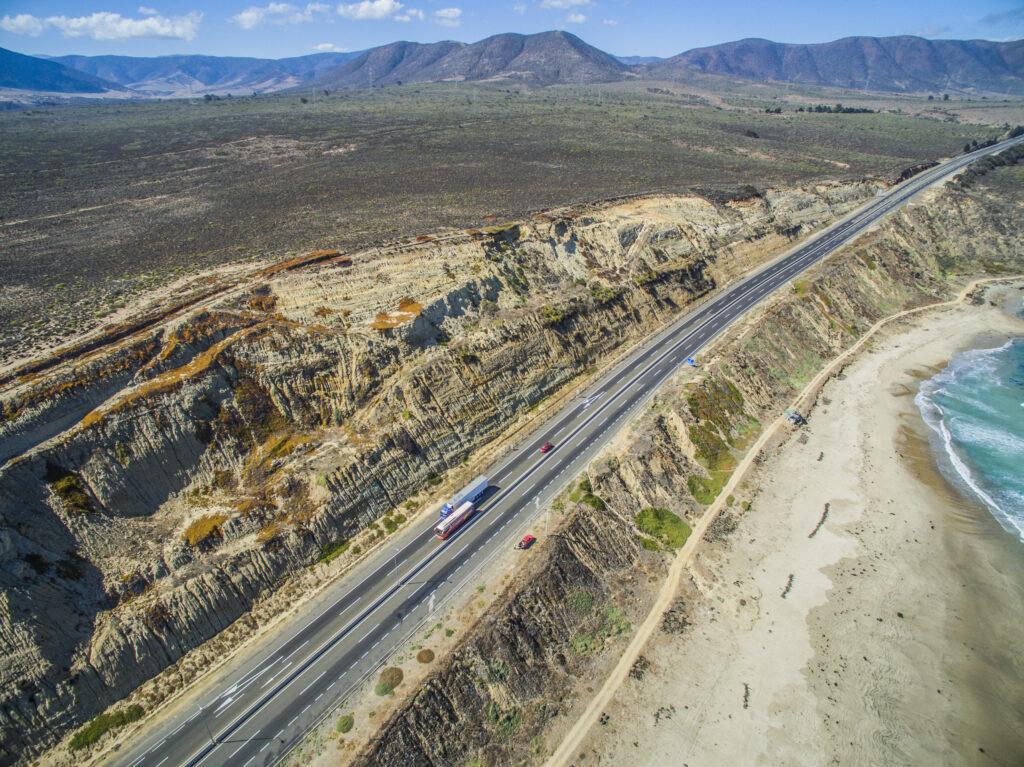 Vista aérea de carretera